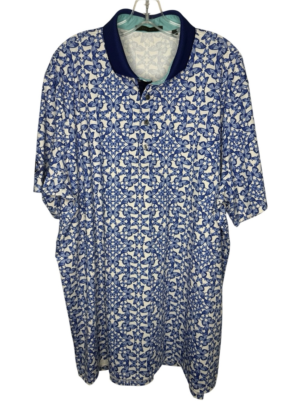 Greyson Golf Blue White Migration Polo Men’s Size XXL Arctic